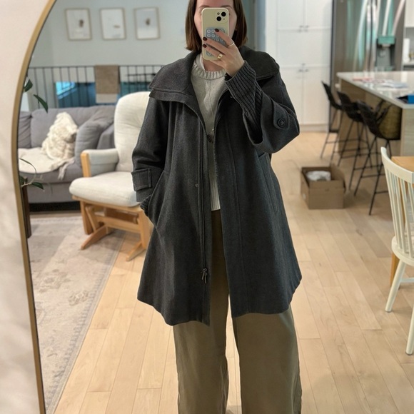 MaxMara Weekend Wool Blend Coat Charcoal Gray Size US 6 - Picture 2 of 7